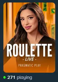 Live Roulette game tile with a dealer and 271 players, highlighting another popular live casino option.